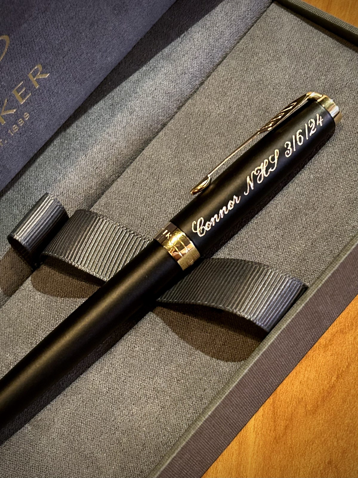 Parker Sonnet Matte Black with Gold Trim Rollerball Pen