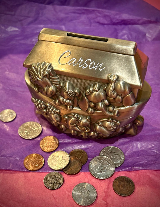 Pewter Finish Noah's Ark Bank