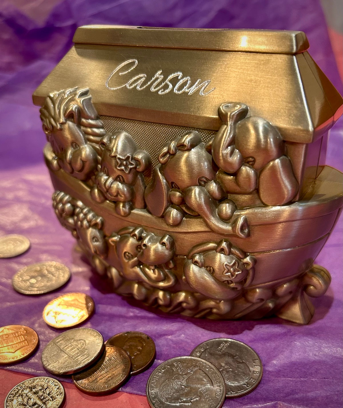 Pewter Finish Noah's Ark Bank