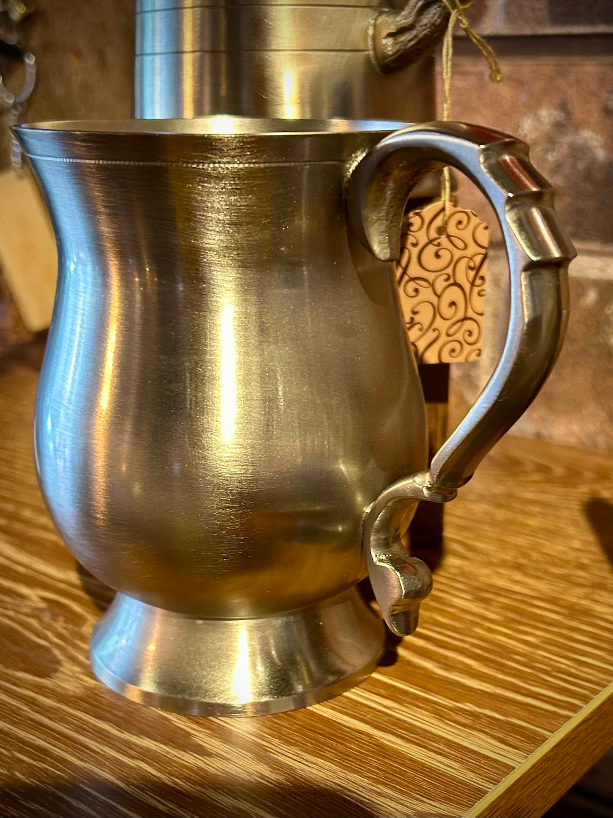 Antique Style Pewter Tulip Shaped Mug