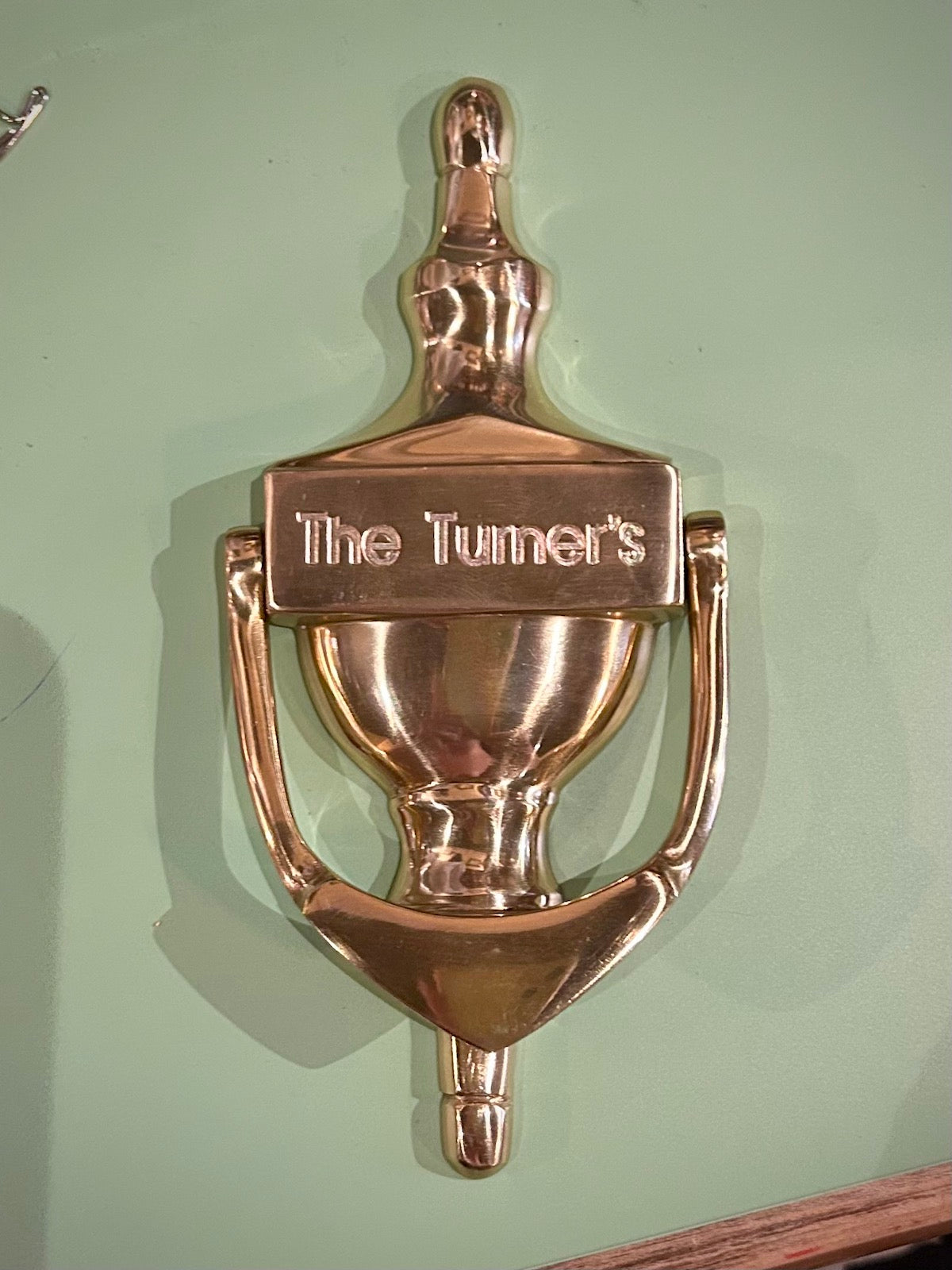 Urn Door Knocker Polished Brass
