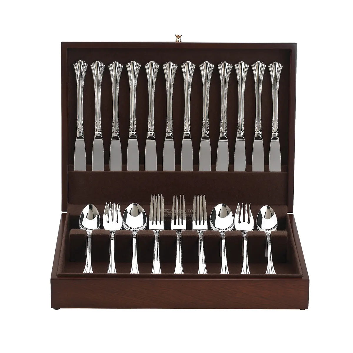 Reed & Barton Eureka Mahogany Brown Flatware Chest