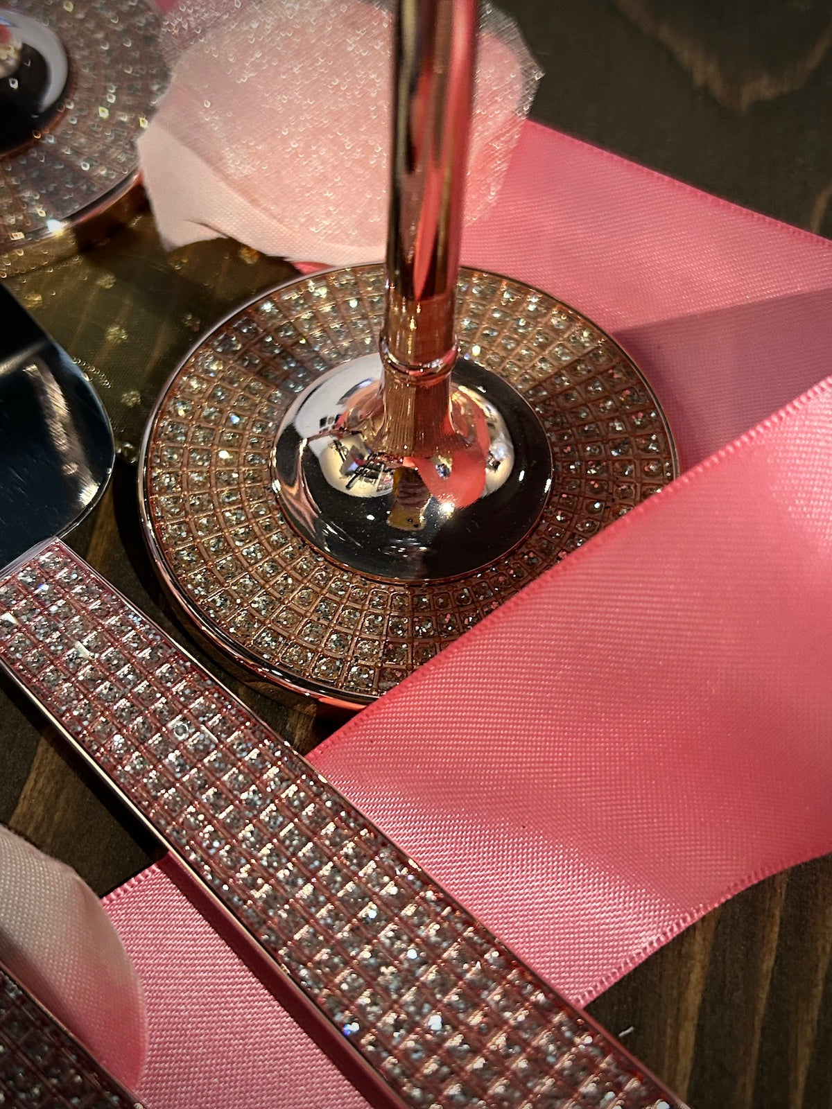 Rose Gold Diamond Glitter Champagne Flutes