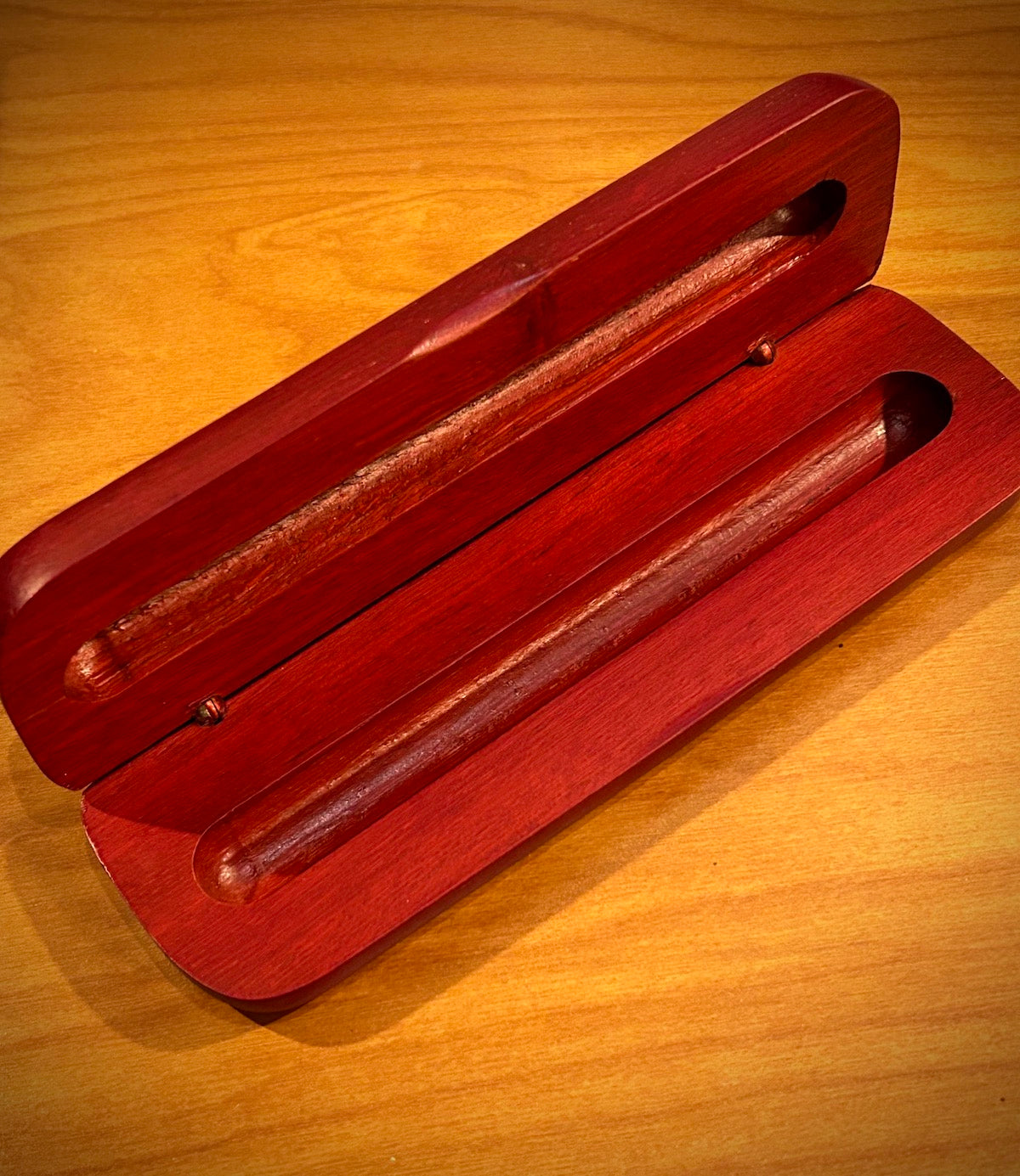 Rosewood Finish Pen Case Box