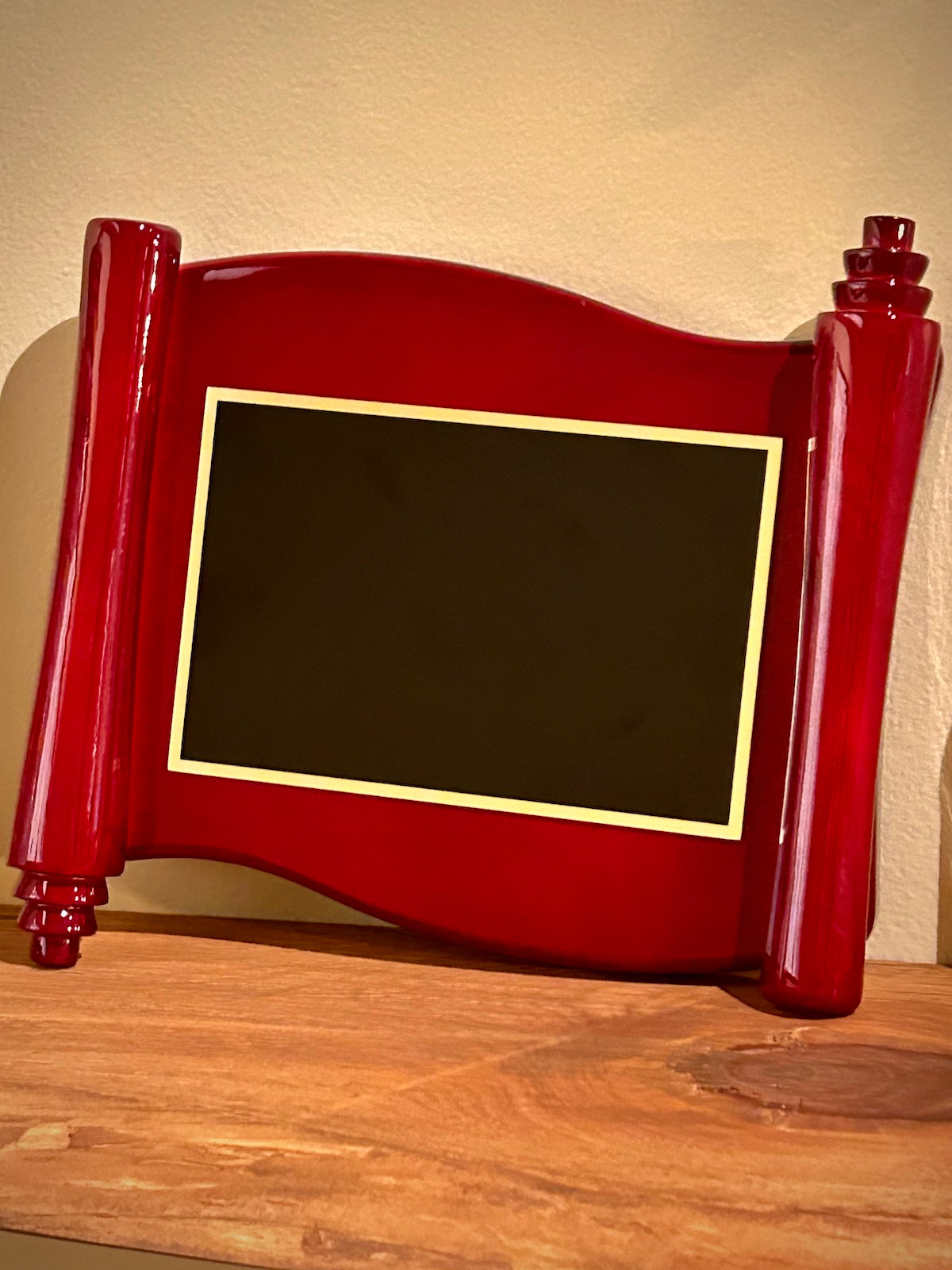 Rosewood Piano Finish Scroll Plaque
