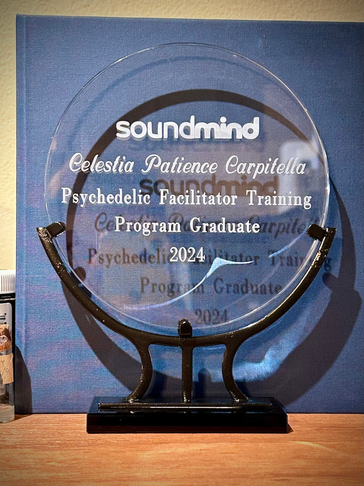Round Vintage Glass with Iron Base Award