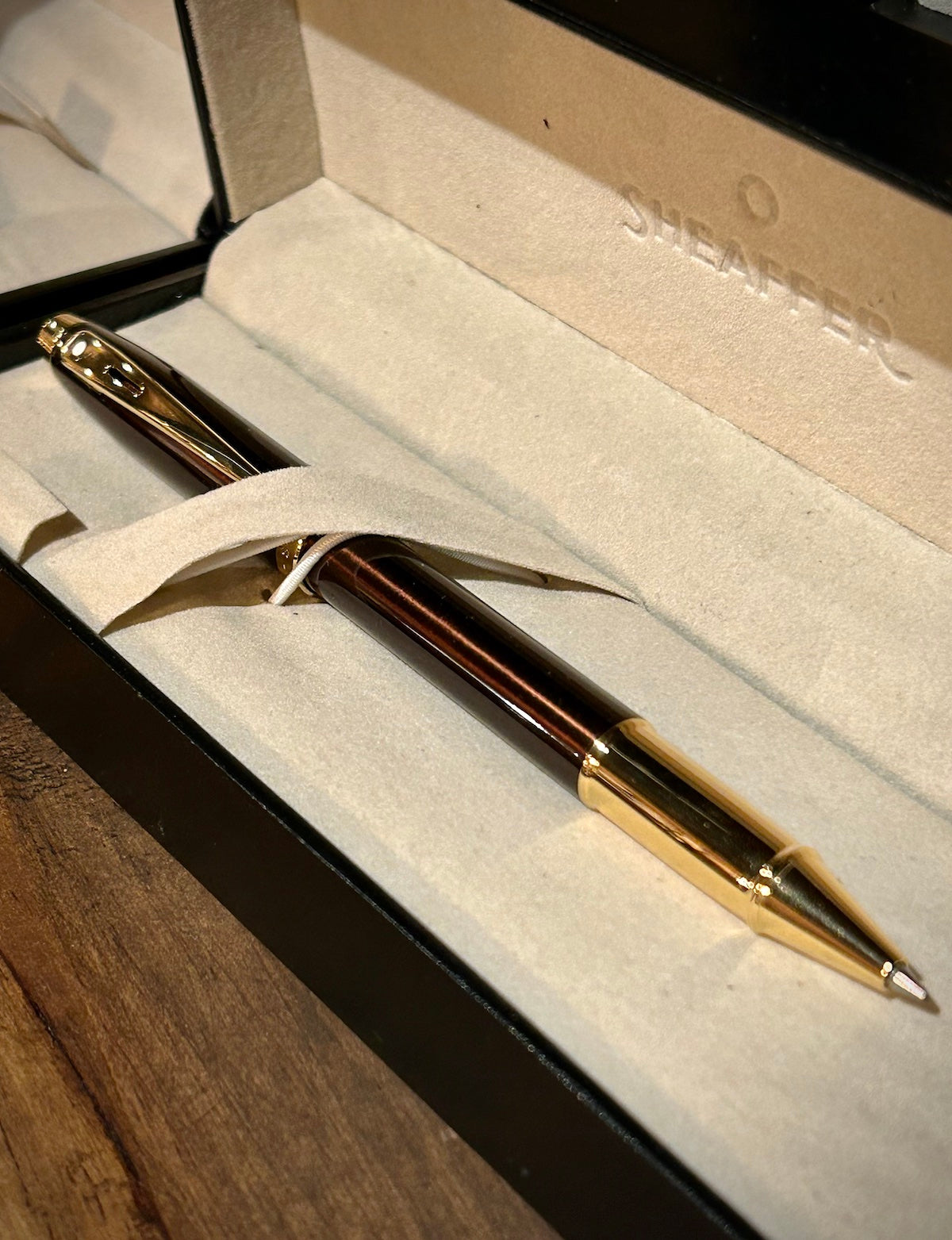 Sheaffer 100 Coffee Brown with Gold Trim Rollerball Pen