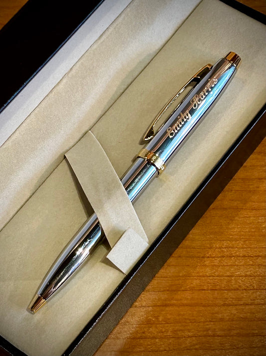 Sheaffer 100 Chrome with Gold Trim Ballpoint Pen