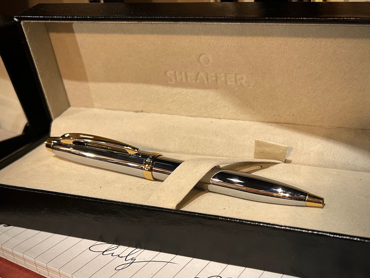 Sheaffer 100 Chrome with Gold Trim Ballpoint Pen