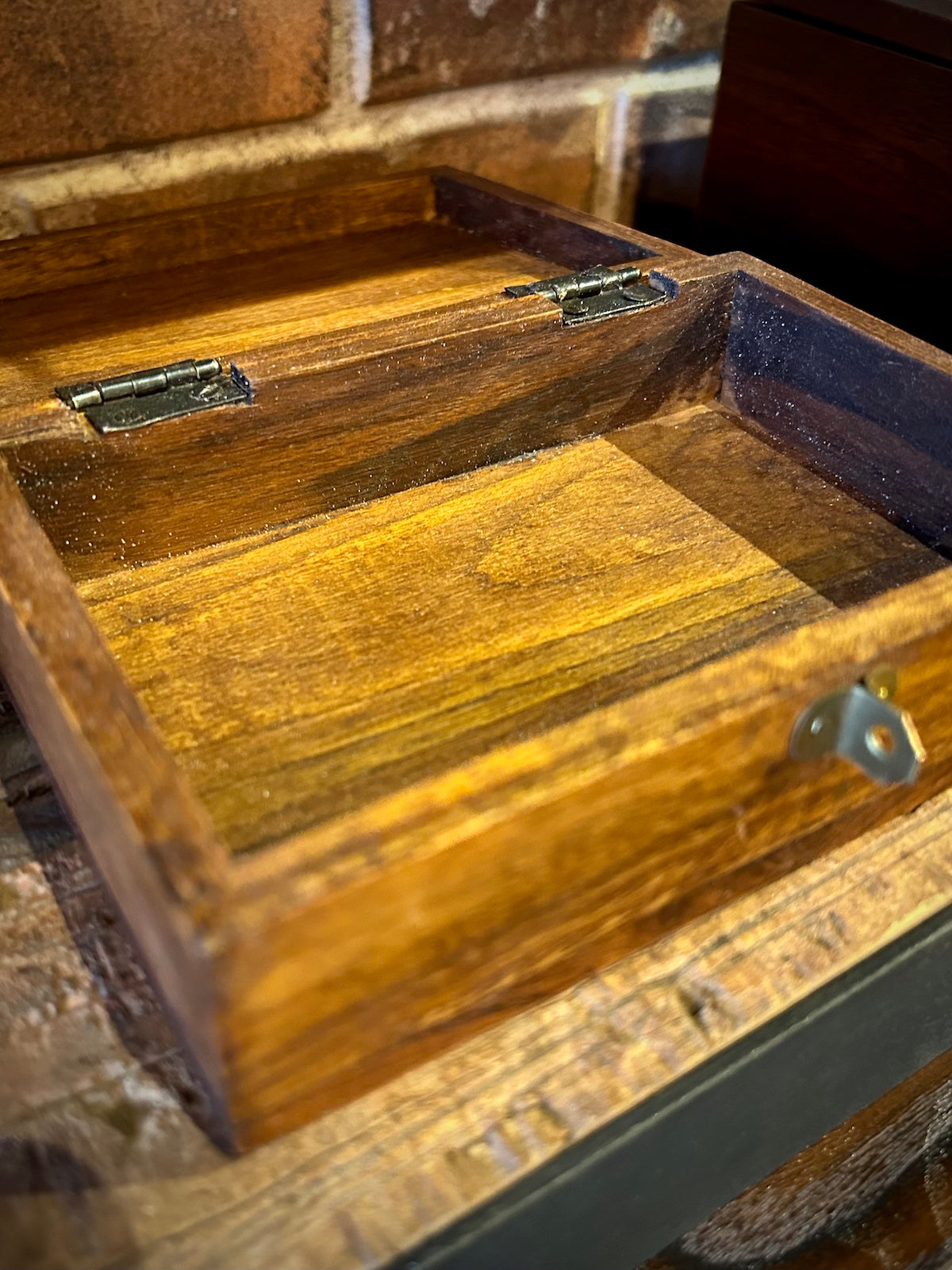 6.5" Wood Trinket "Treasure" Box