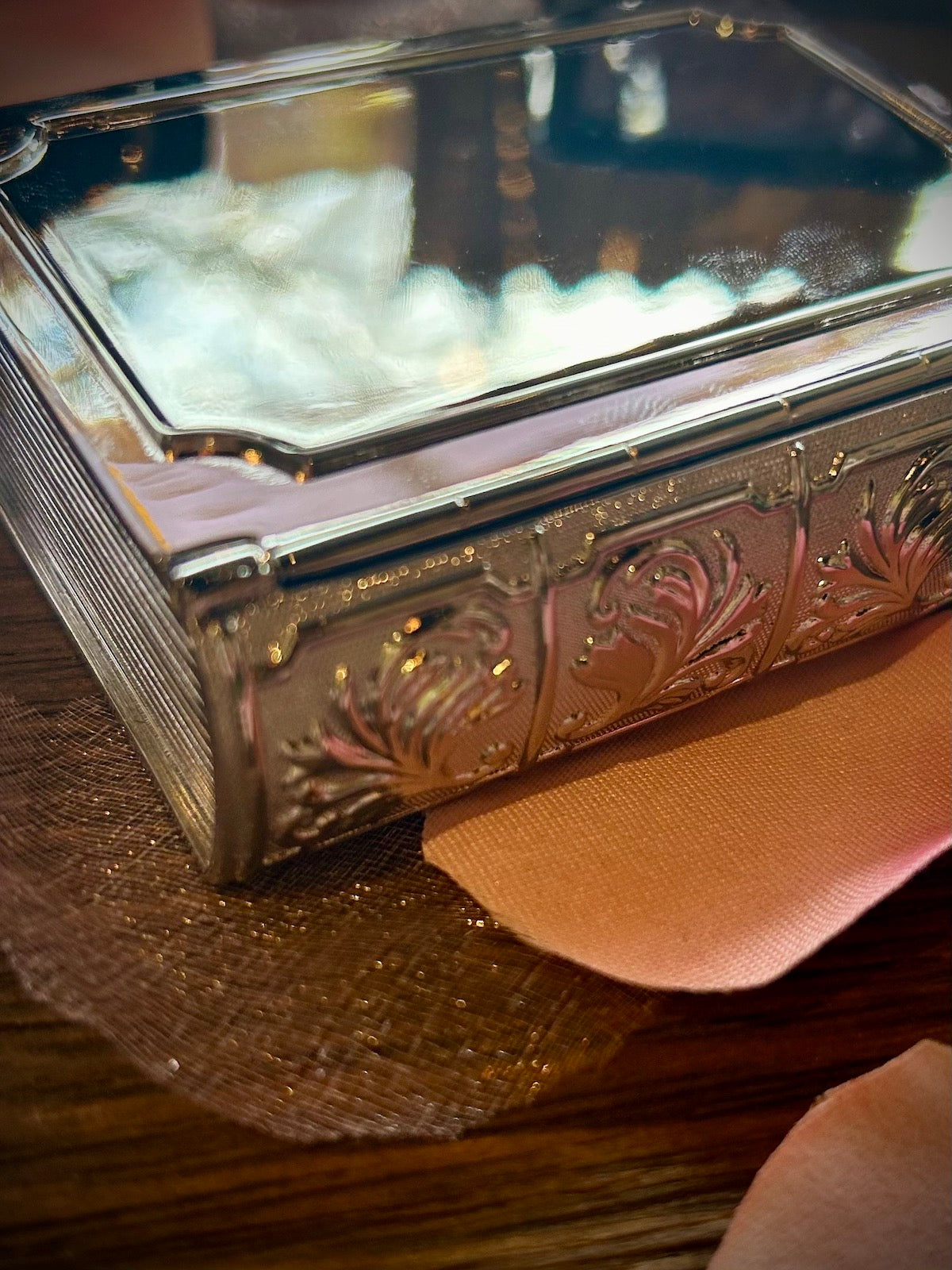 Classic Silver Book Shaped Keepsake Box