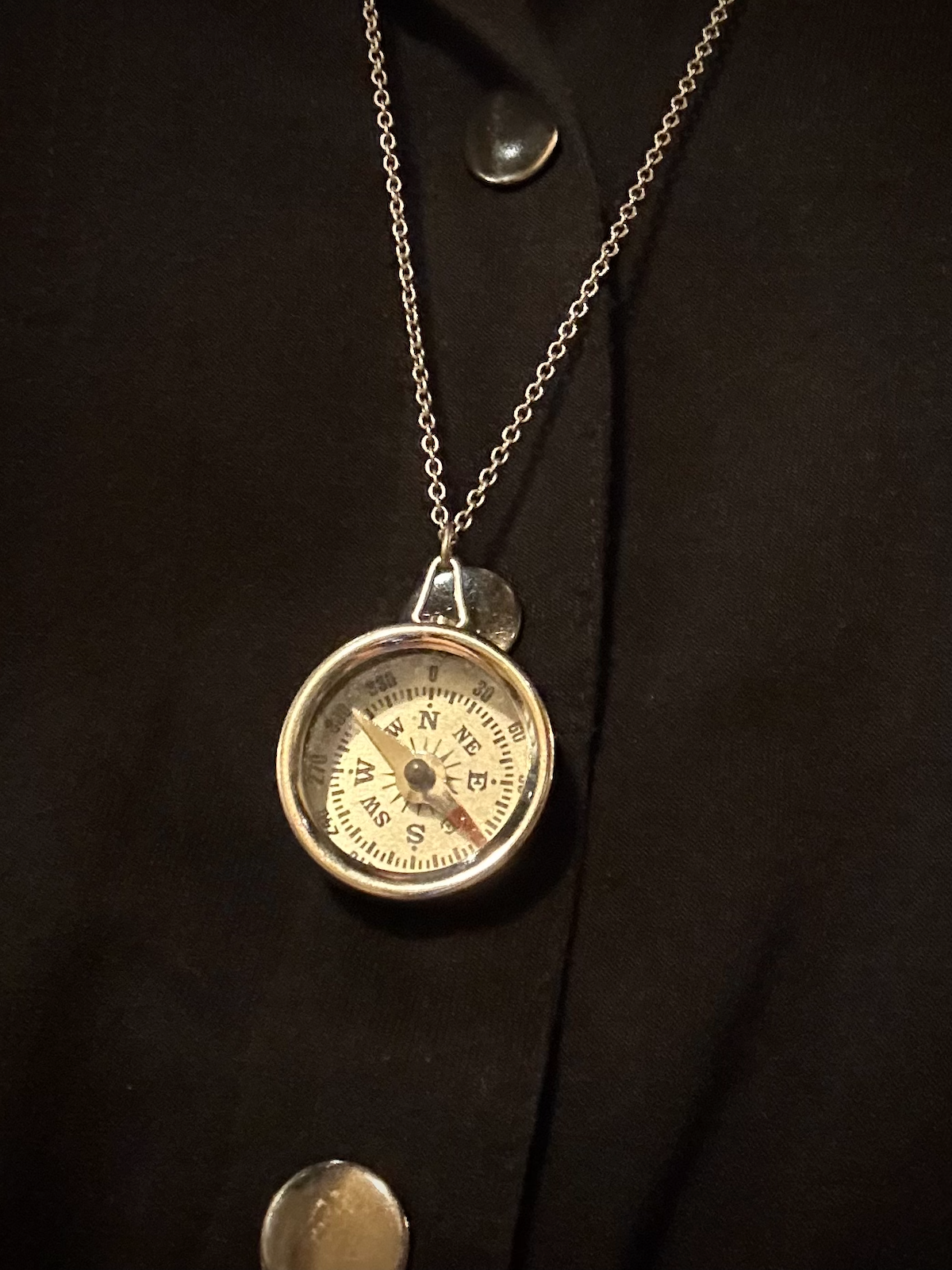 Silver Compass Necklace