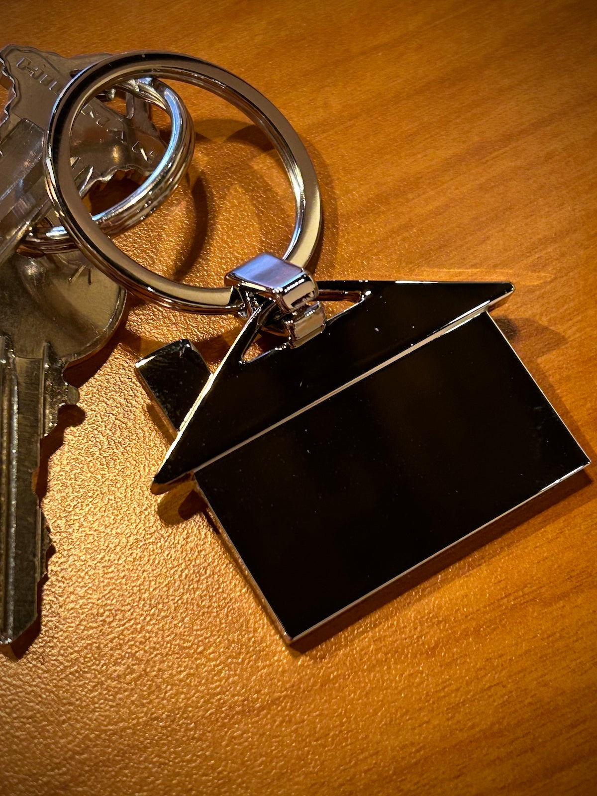 Silver House Shaped Keychain