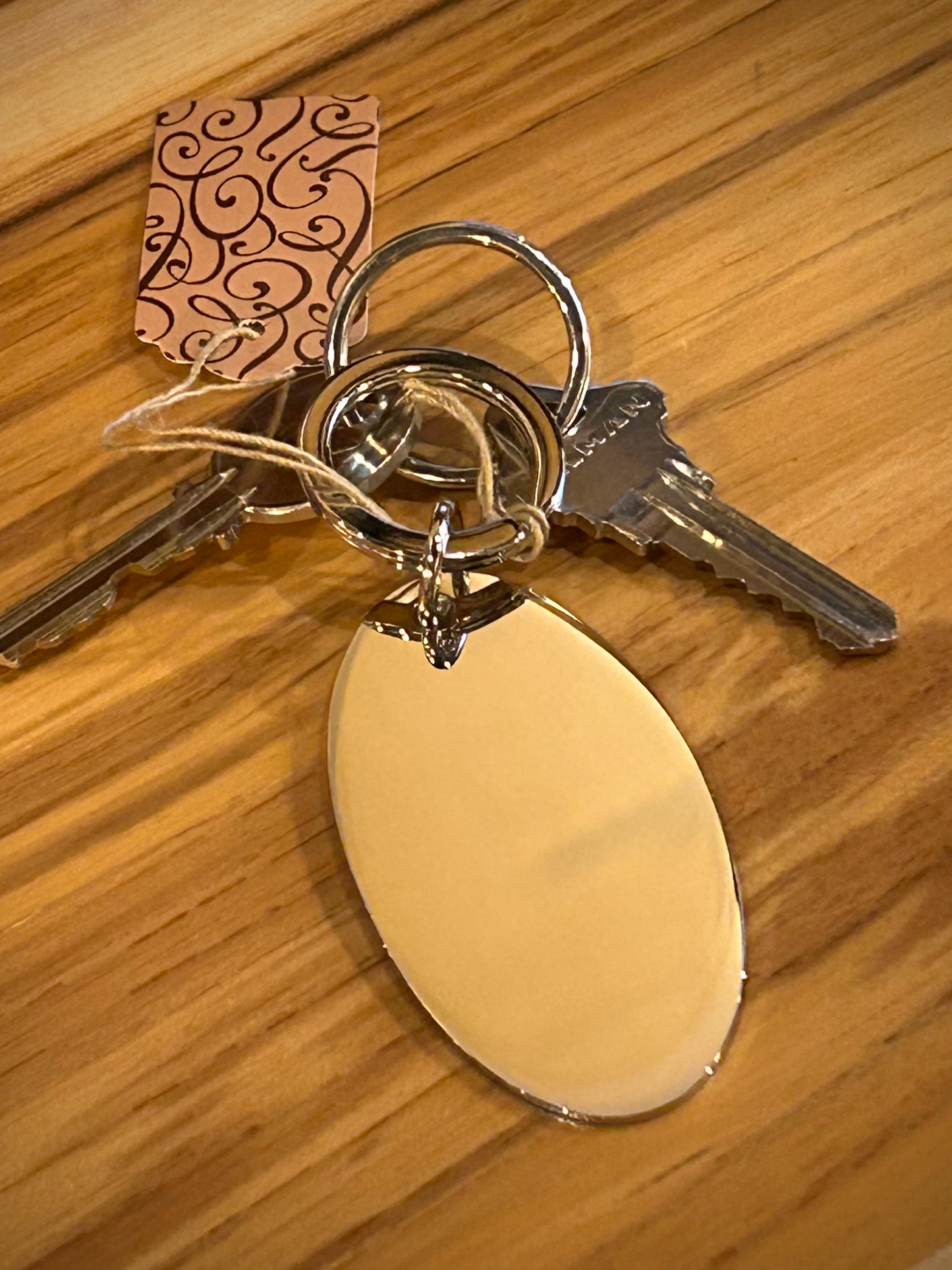 Silver Oval Key Tag