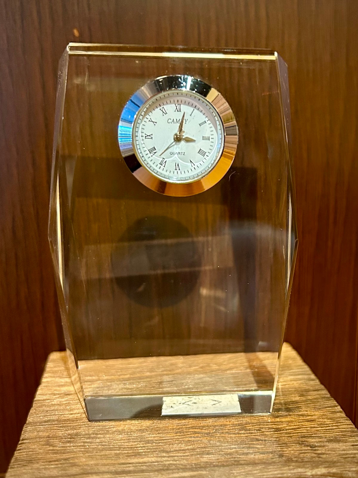 Small Crystal Faceted Desk Clock