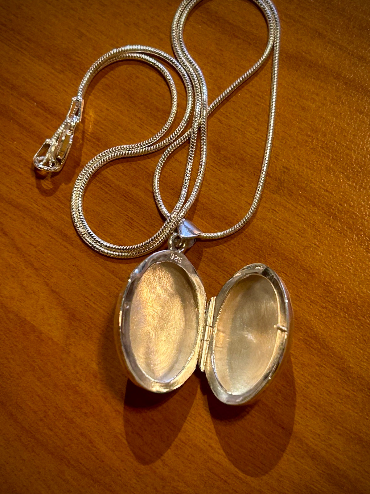 Classic Sterling Silver Oval Locket Necklace