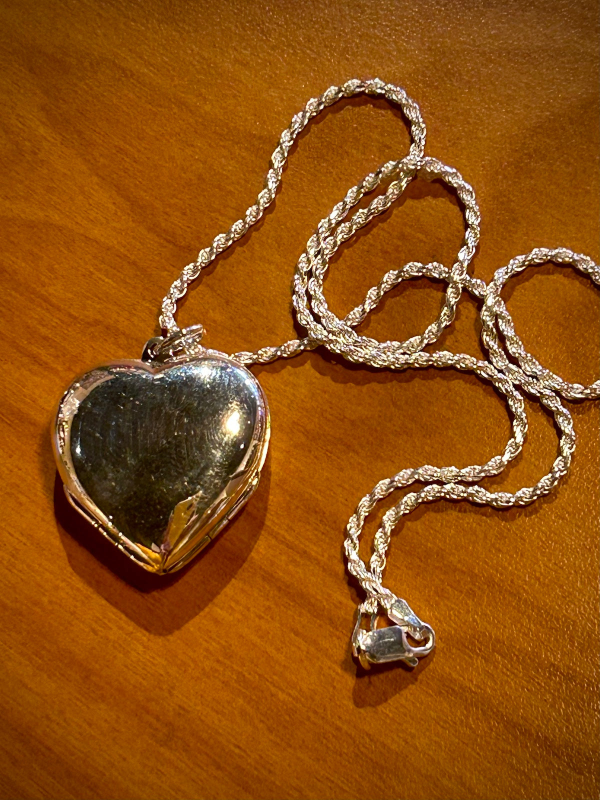 Sterling Silver 4 Panel Heart Photo Locket Necklace