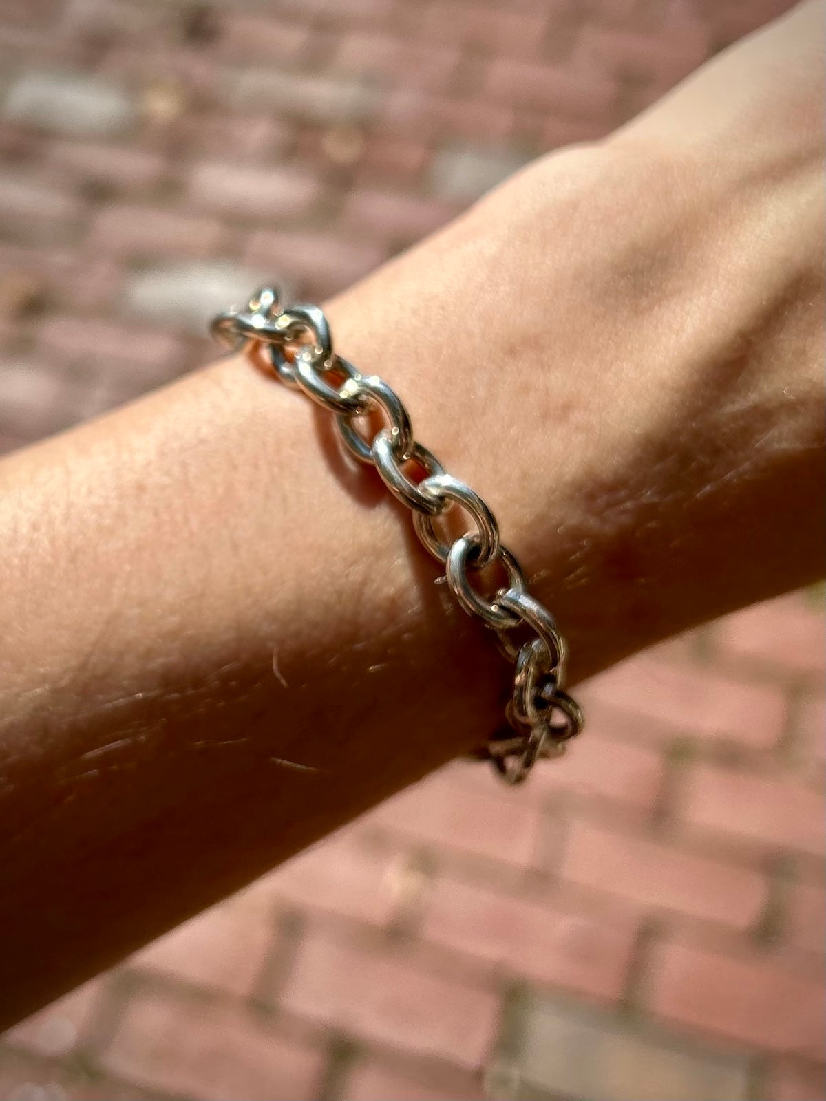 Sterling Silver Chain Bracelet with Heart Tag