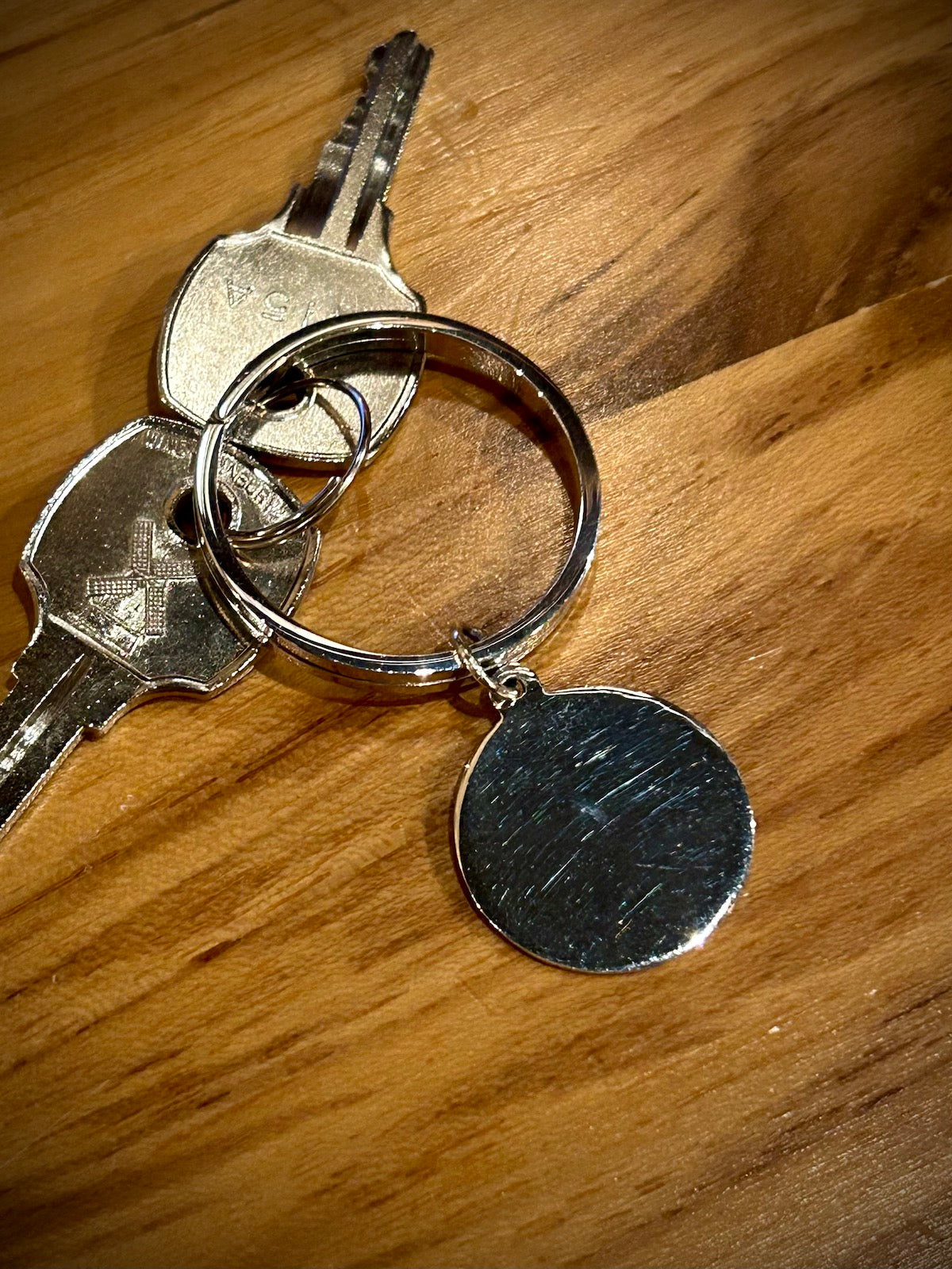 Sterling Silver Circle Tag Keychain