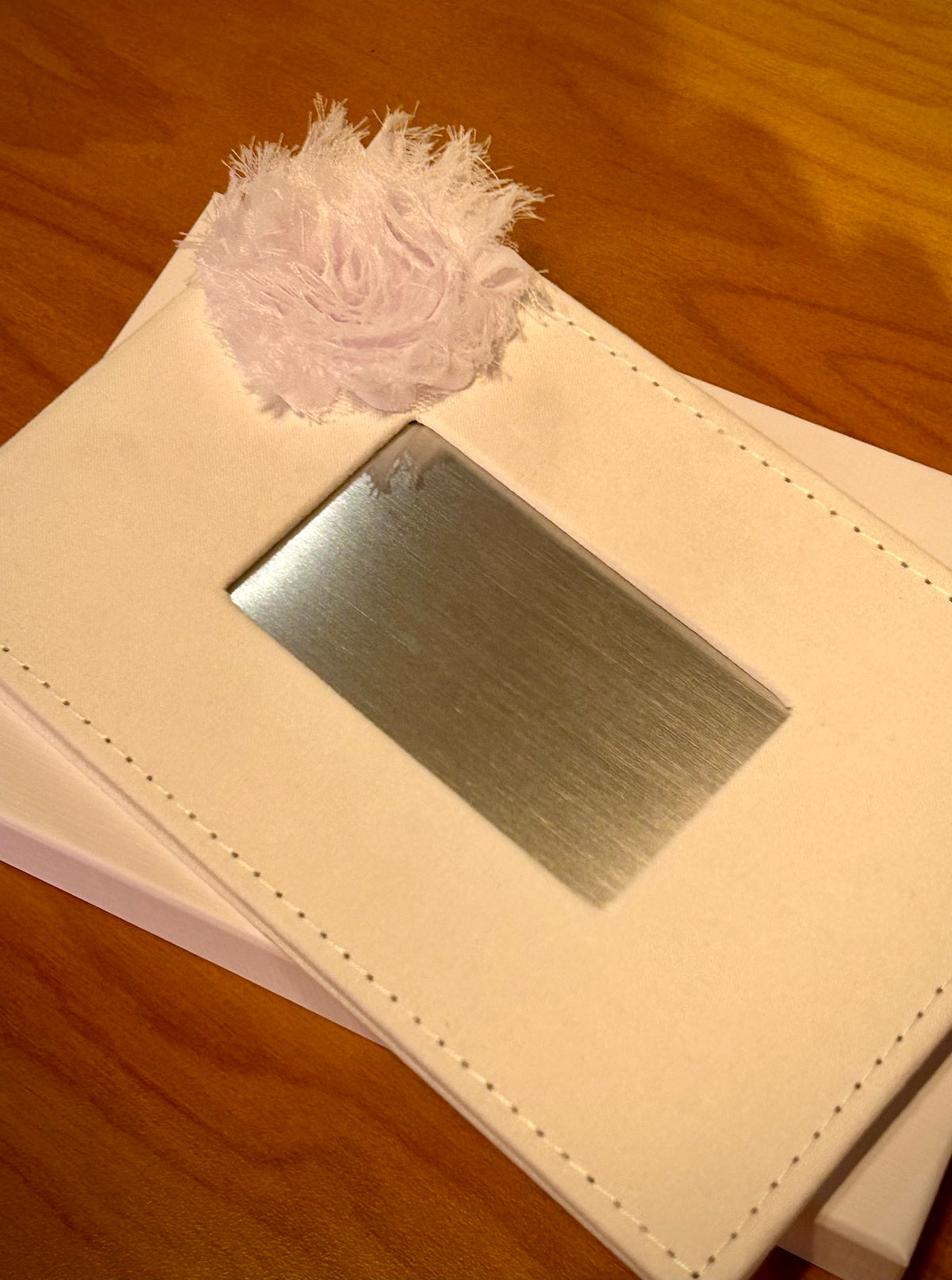White Photo Album with White Flower