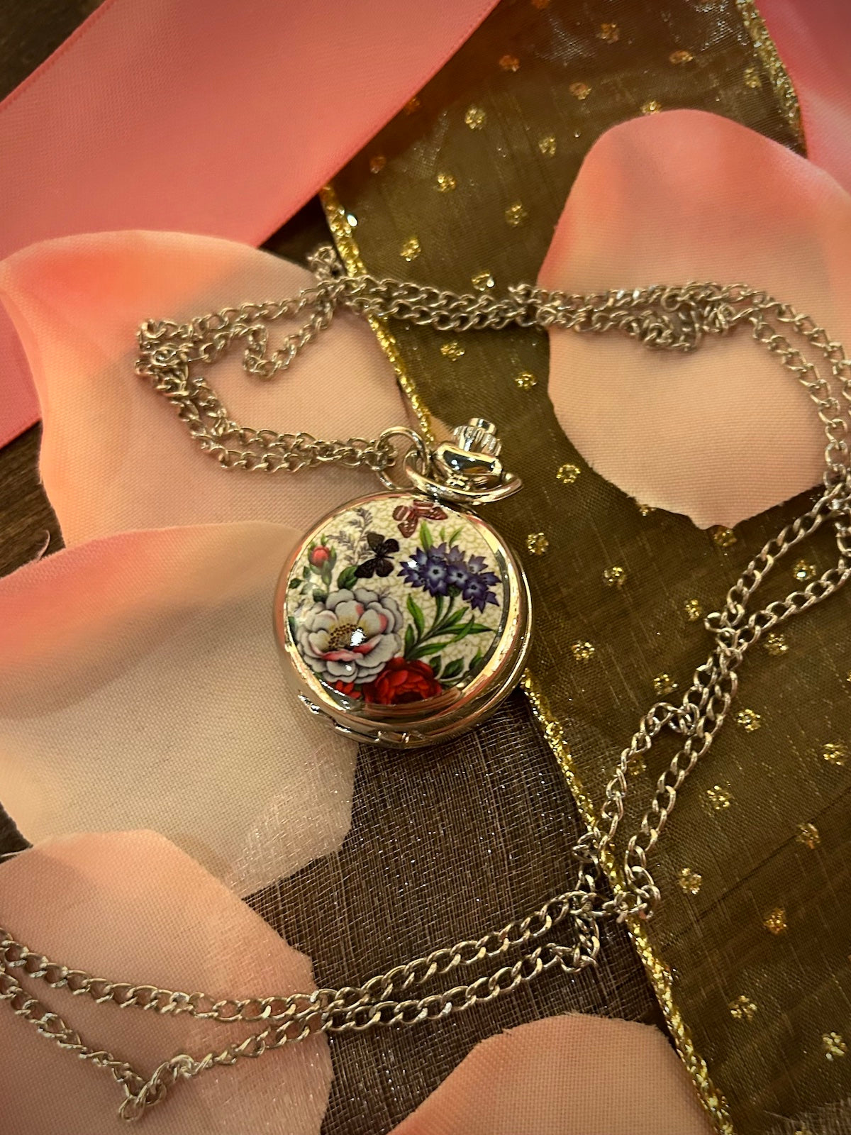 The Flora Pocket Watch Necklace