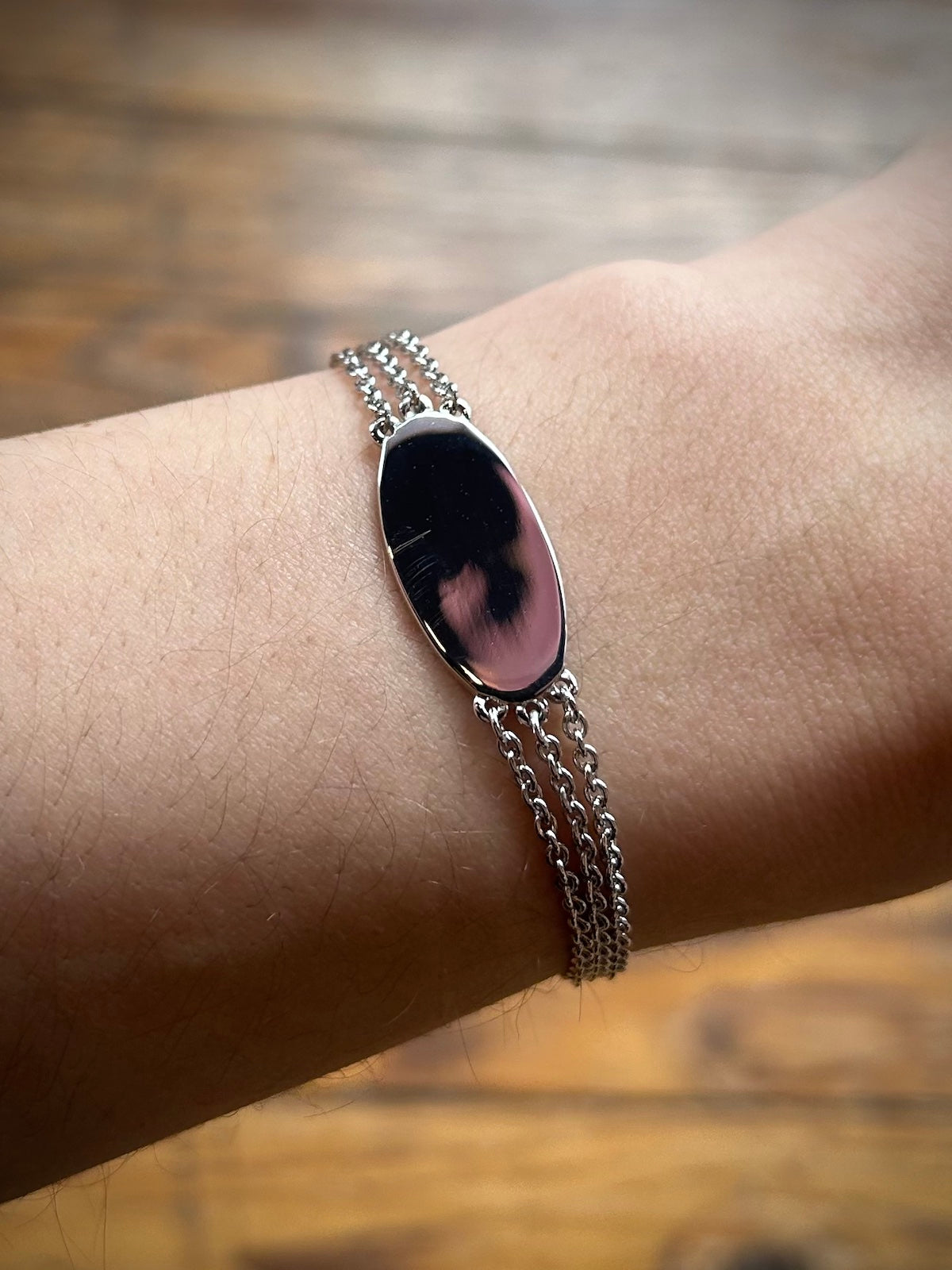 3 Strand Rhodium Plated Sterling Silver Bolo Bracelet