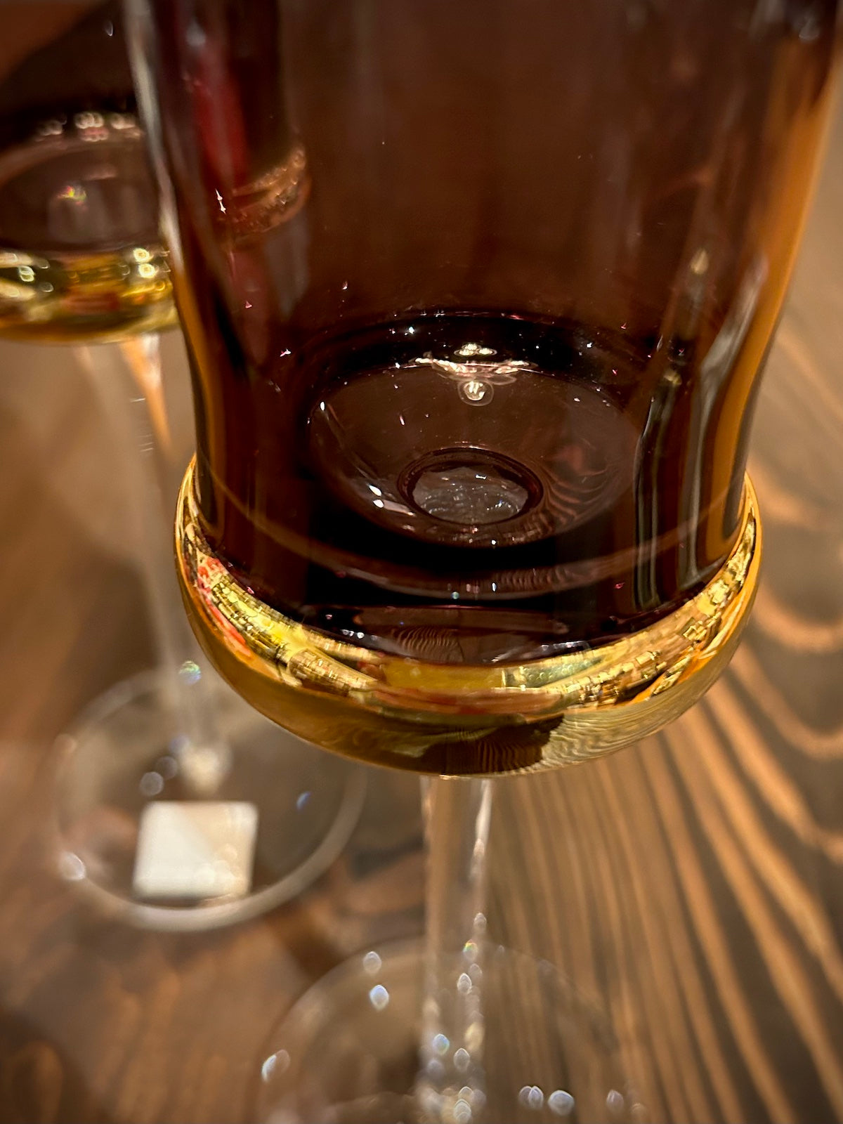 Tinted Black with Gold Band Champagne Flutes