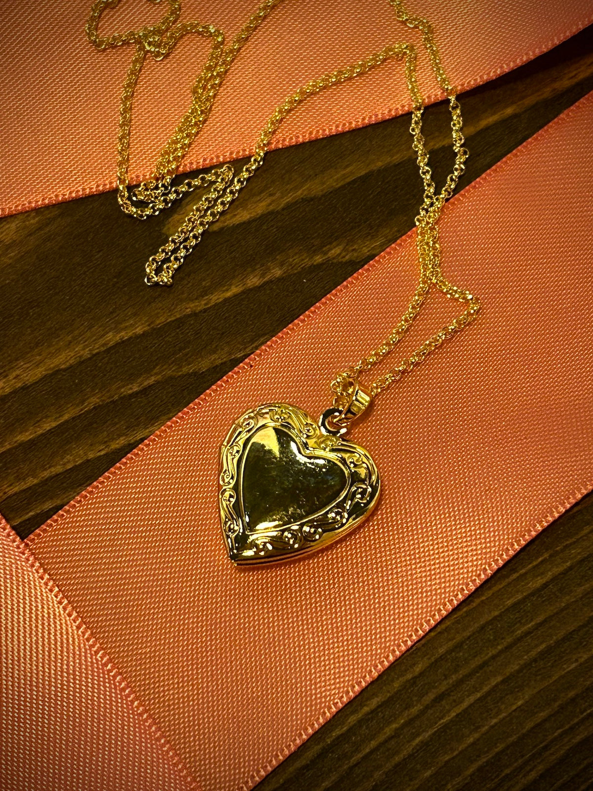 "Forever Love" Gold Vermeil Heart Locket Necklace