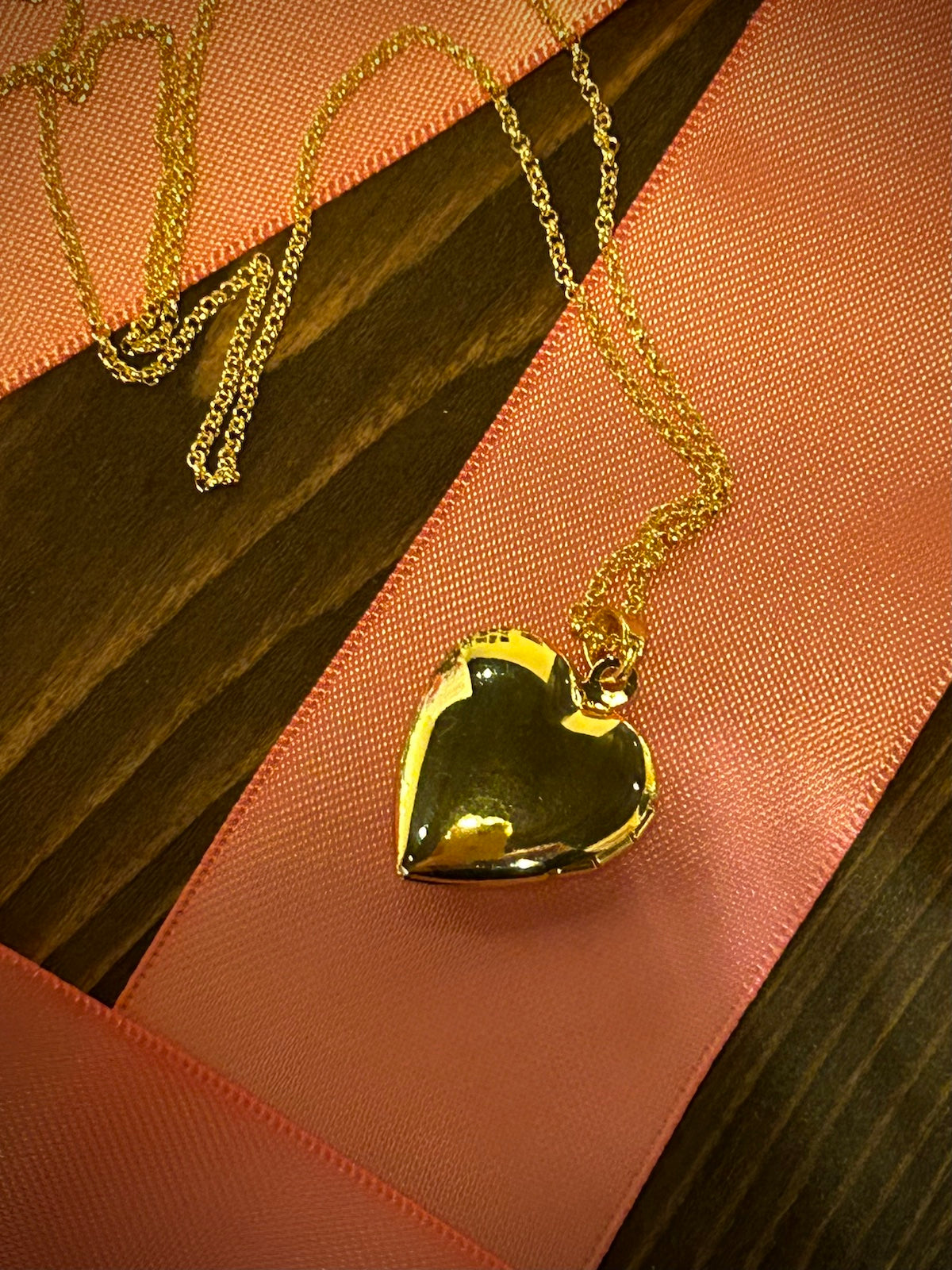"Forever Love" Gold Vermeil Heart Locket Necklace
