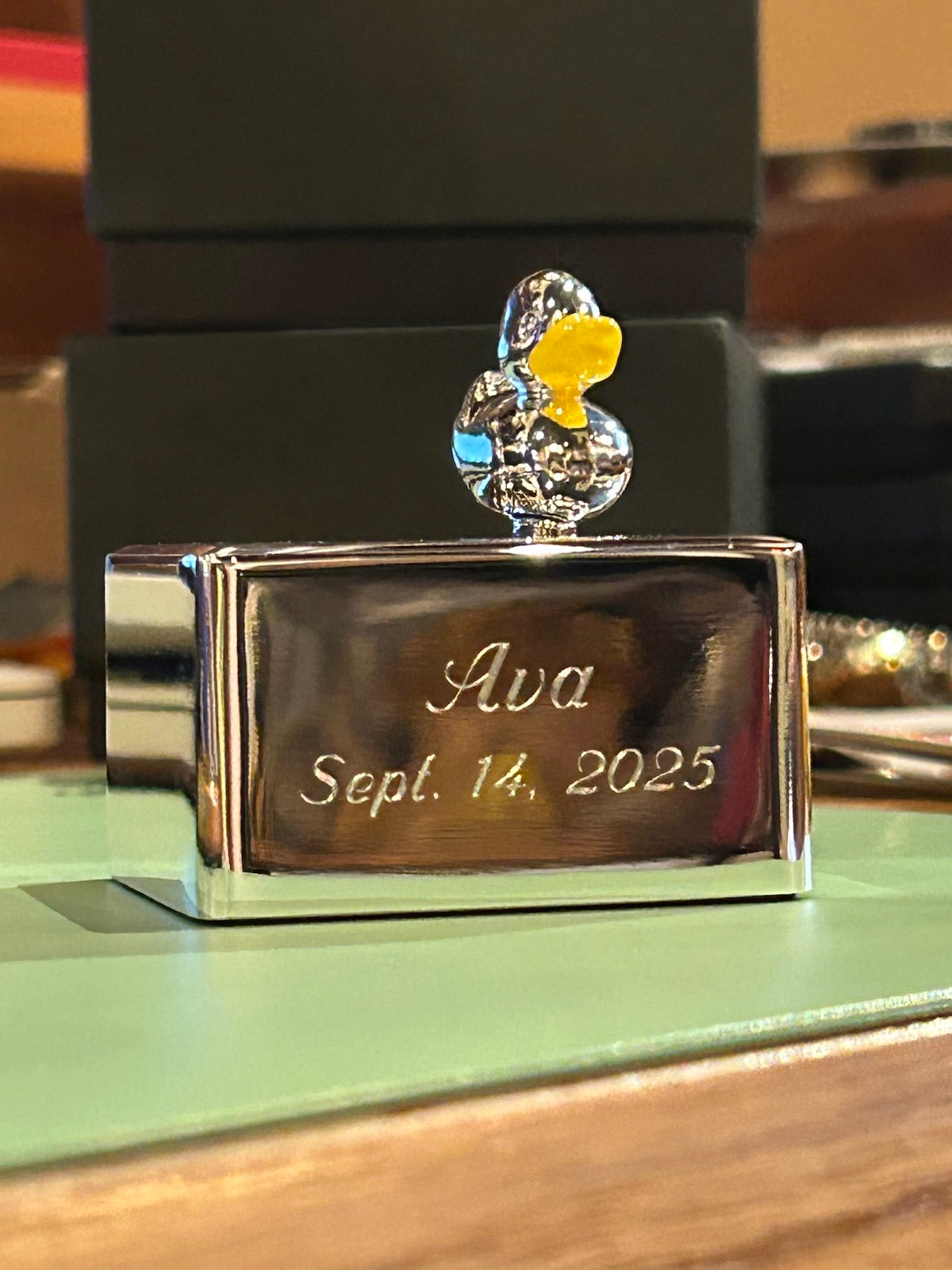 Wallace Baby Duck Silverplated Lullaby Music Box