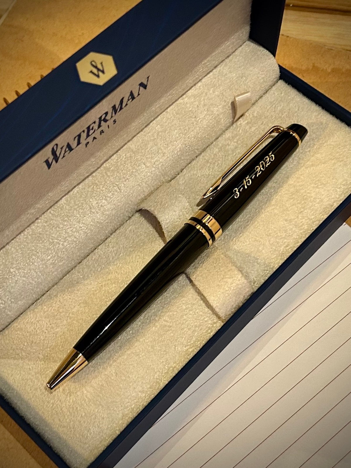 Waterman Expert Black with Gold Trim Ballpoint Pen