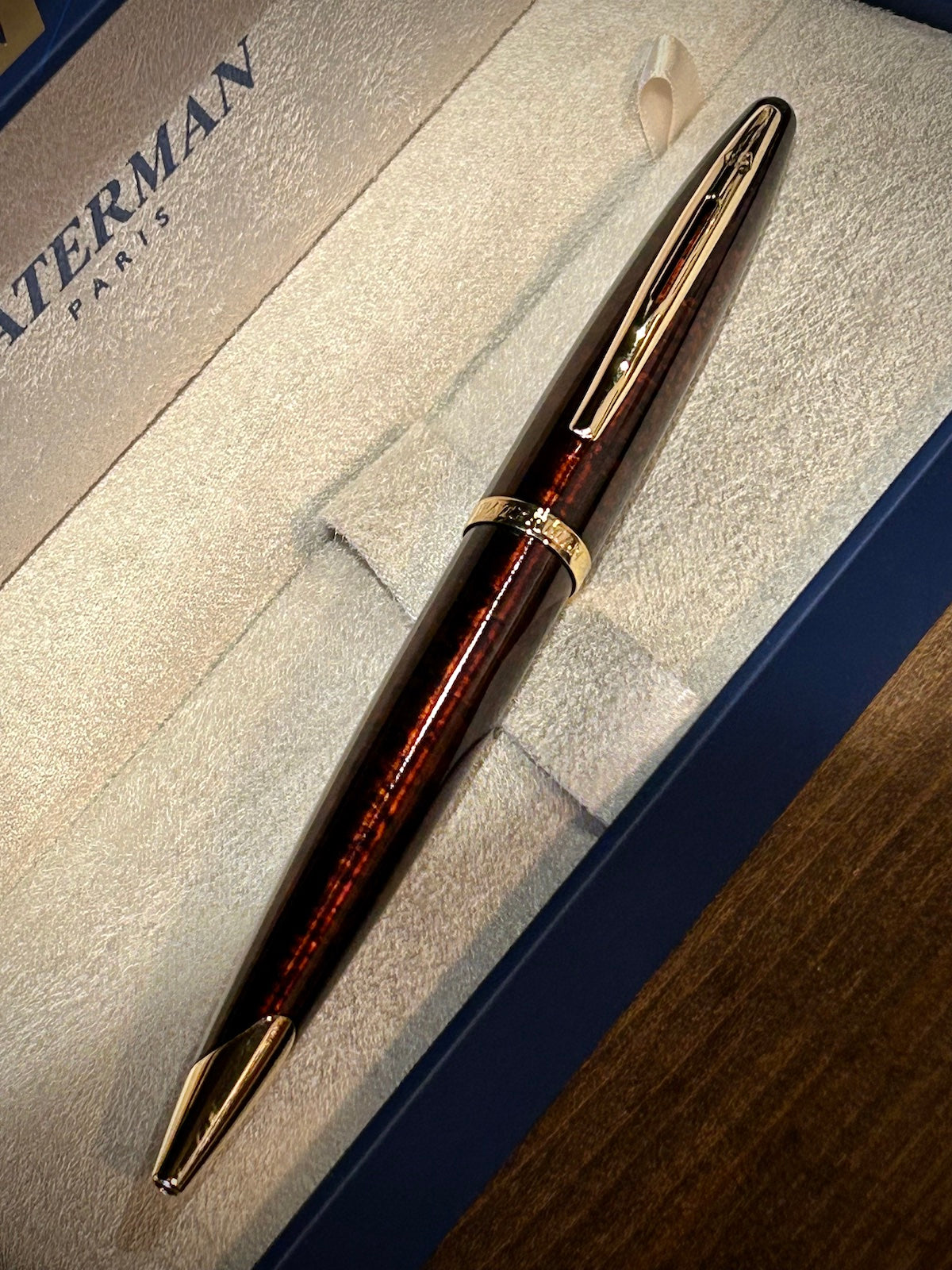 Waterman Carène Marine Amber with Gold Trim Ballpoint Pen