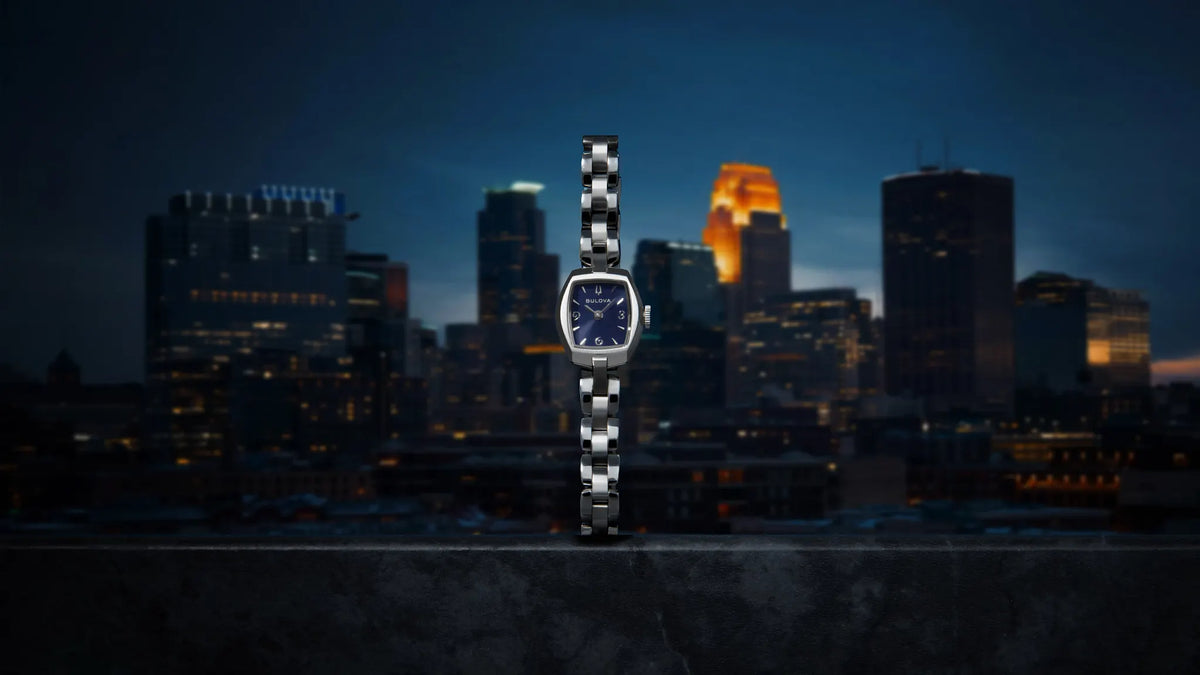Bulova Ladies Goddess of Time "Jackie" Blue Dial Stainless Steel Watch