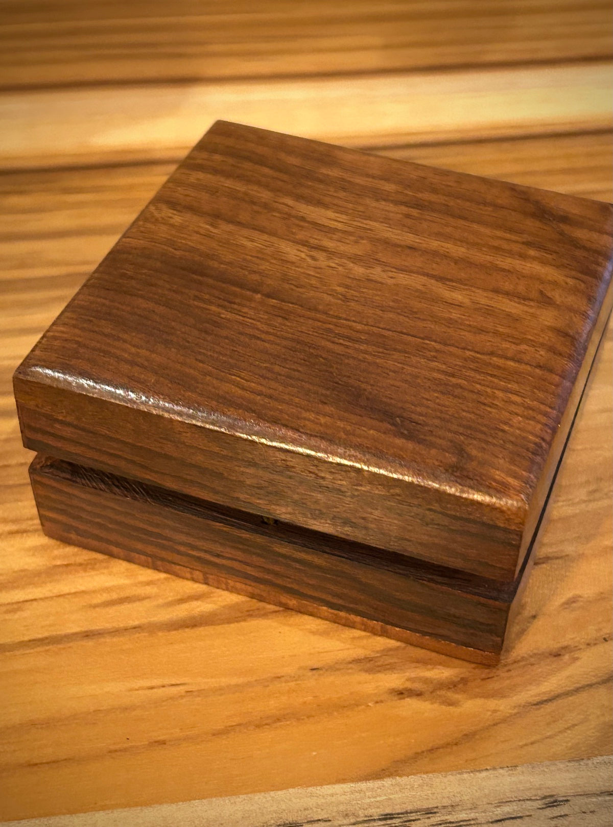 Antiqued Brass Pocket Watch in Wood Box
