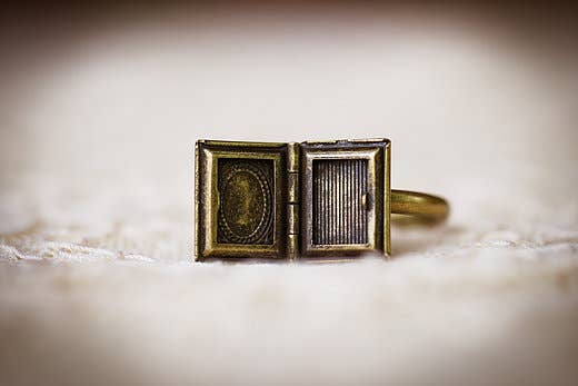 Classic Book Locket Ring
