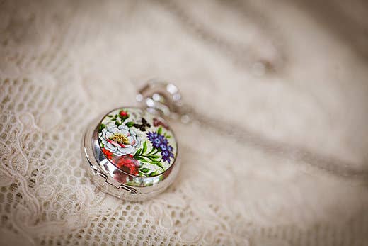 The Flora Pocket Watch Necklace