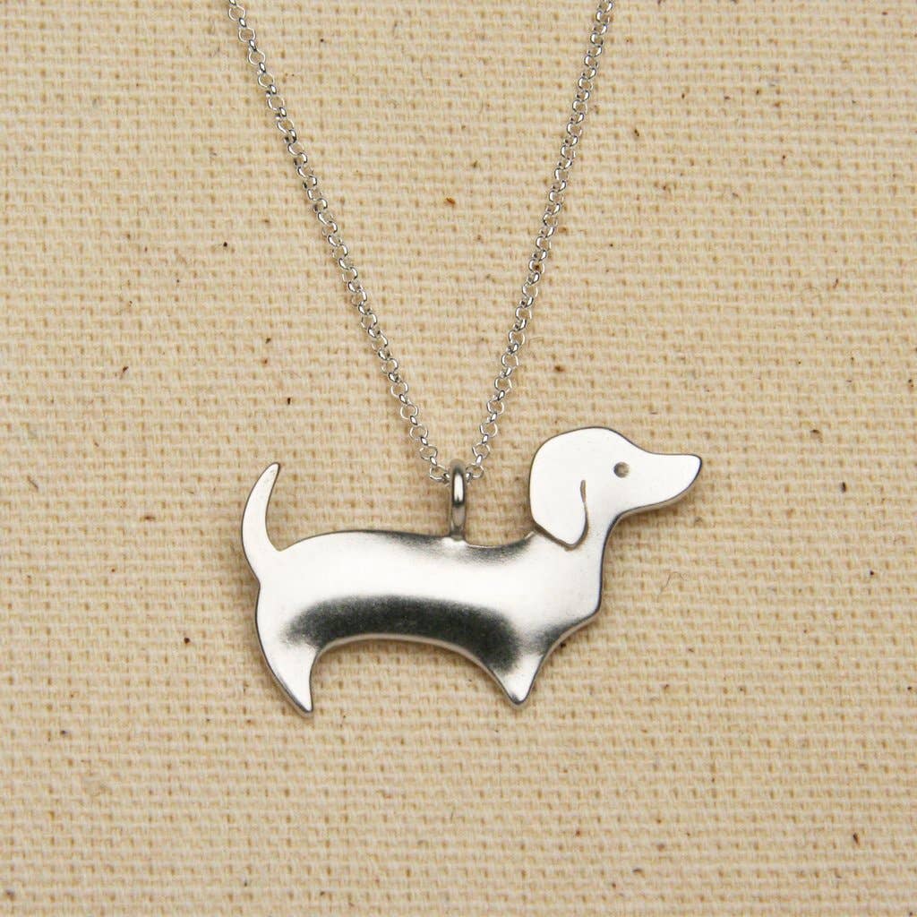Sterling Silver Handmade Dachshund Necklace