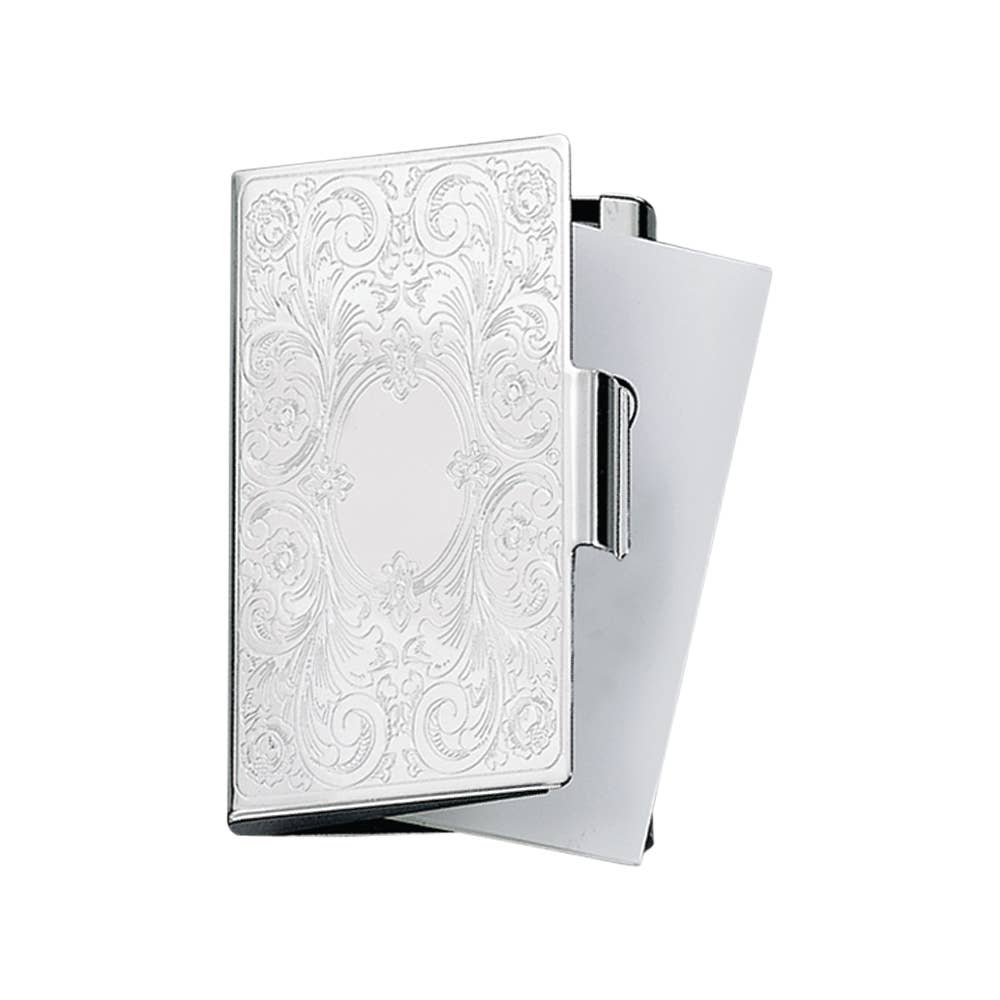 Scroll Design Silver Business Card Case