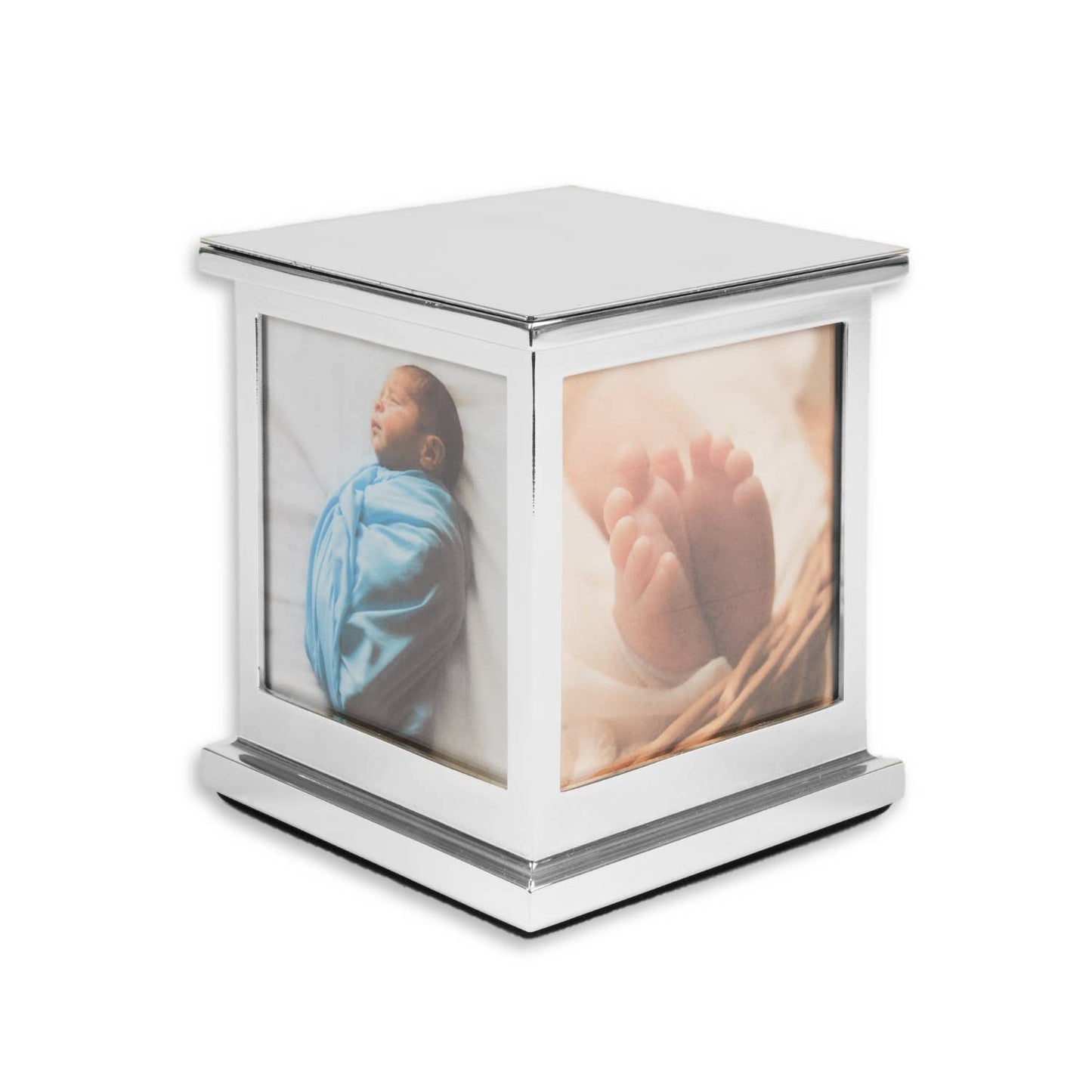 Silver Plated Photo Cube Keepsake Box