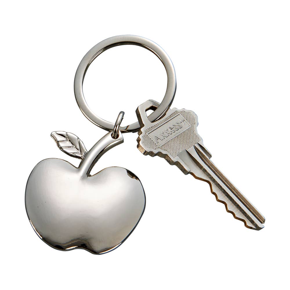 Silver Apple Keychain