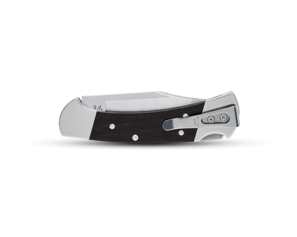 Buck 112 Ranger Slim Elite Heritage Knife Ebony Handle with Nickel Silver Bolsters