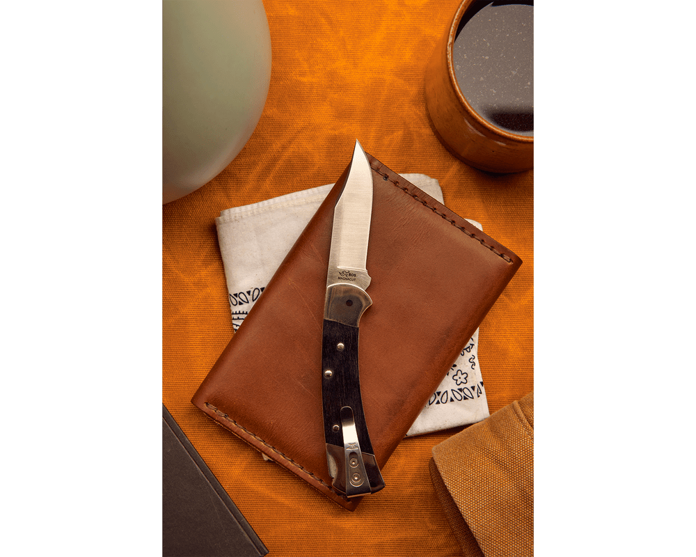 Buck 112 Ranger Slim Elite Heritage Knife Ebony Handle with Nickel Silver Bolsters
