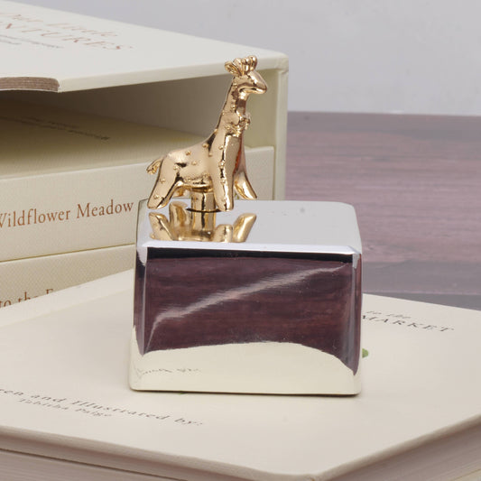 Wallace Baby Giraffe Silverplated Lullaby Music Box