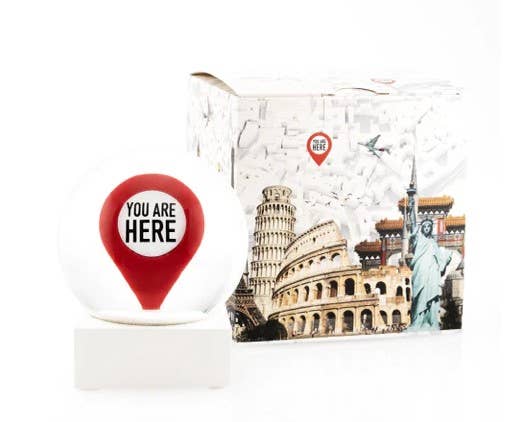 You Are Here Pointer Snow Globe