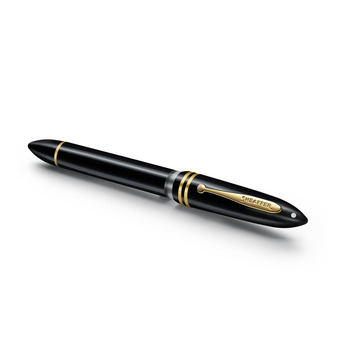 Sheaffer Balance III E893 Glossy Black and Gold Trims Fountain Pen (Medium Nib)
