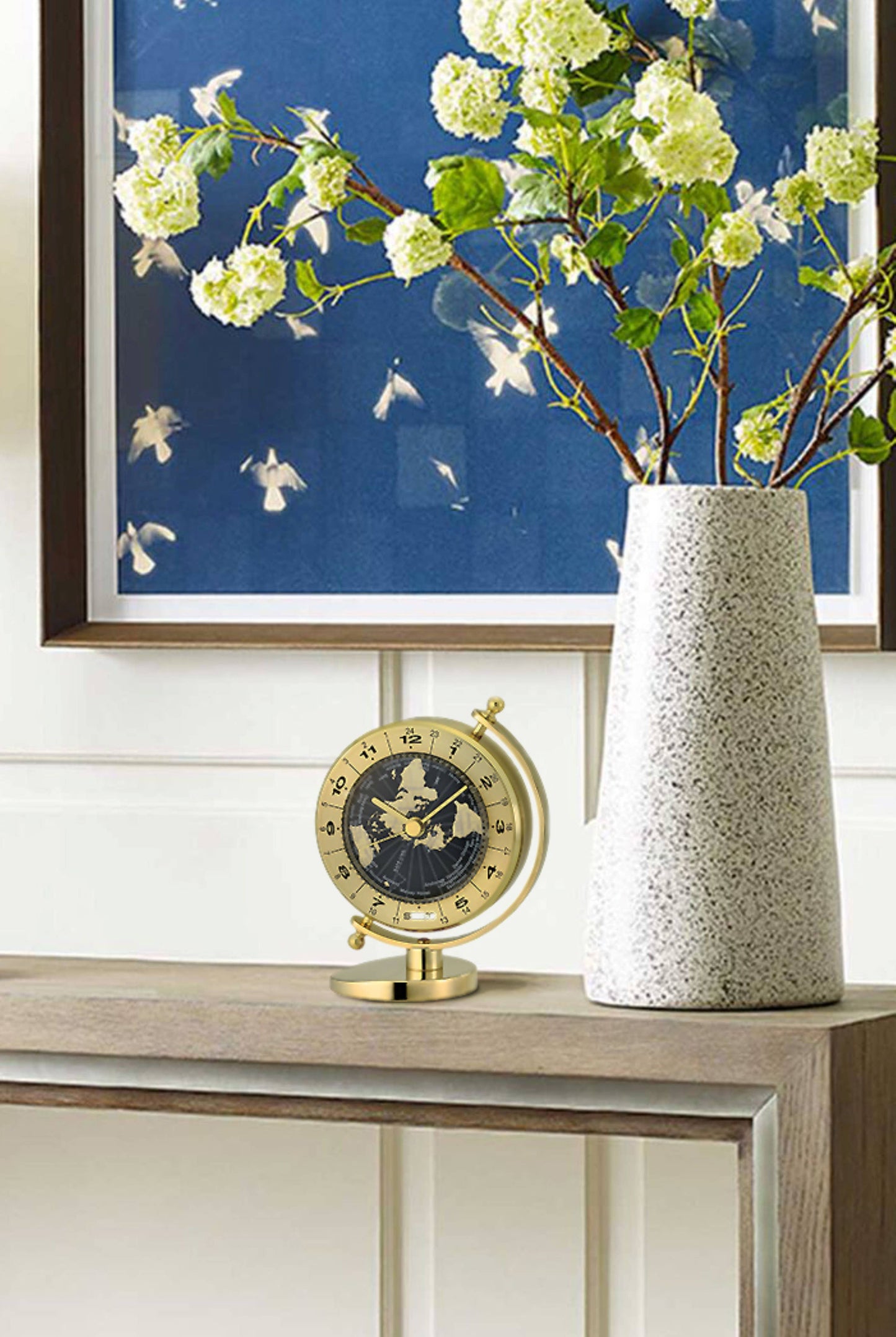 Seiko Golden Globe 24 Time Zone Metal Desk and Table Clock