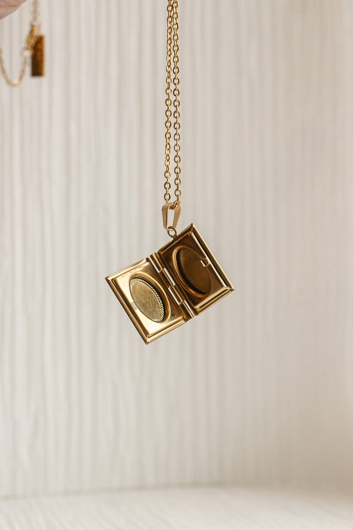 Gold Classic Book Locket Necklace