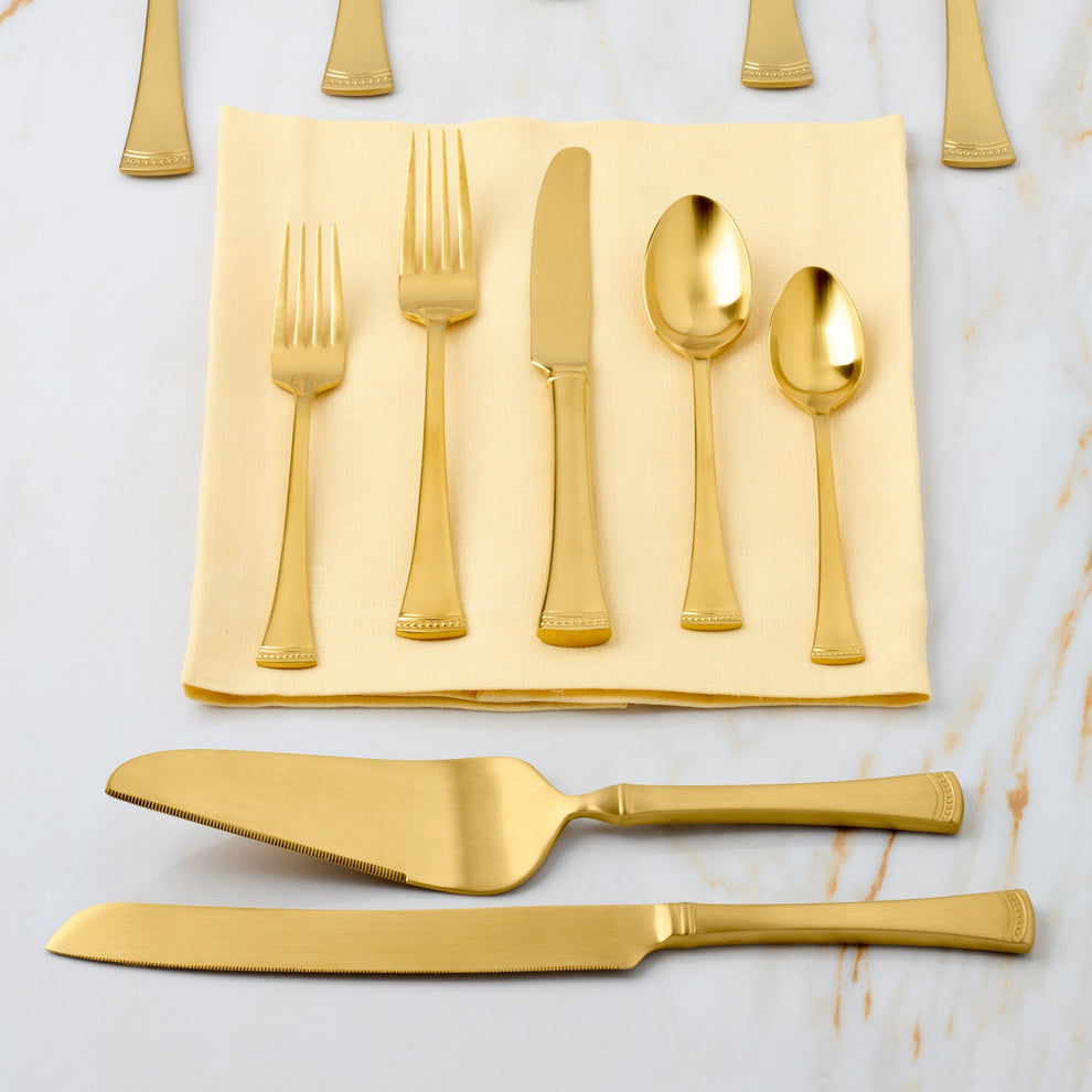 Lenox Portola Gold Cake Knife & Server Dessert Set