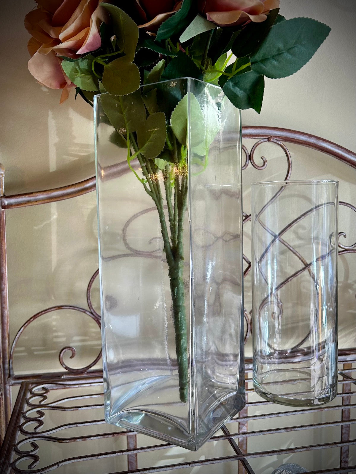 12" Square Glass Vase