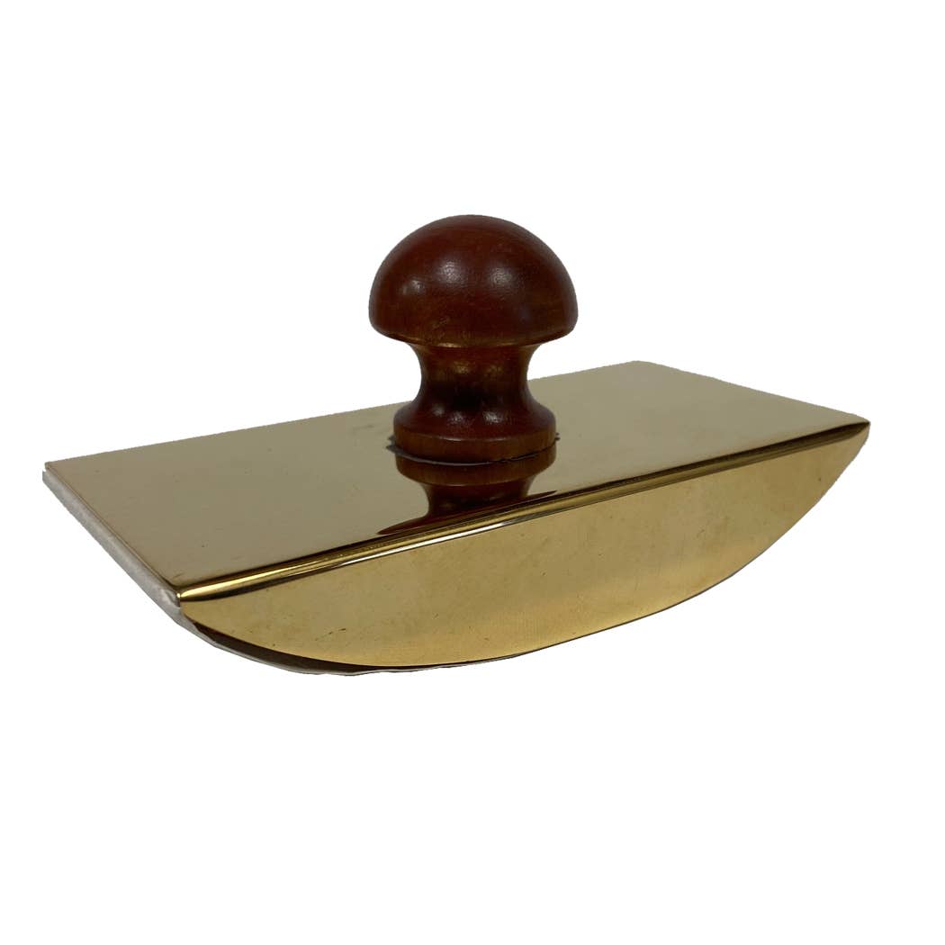 4-1/2" Brass Ink Blotter with Wooden Handle